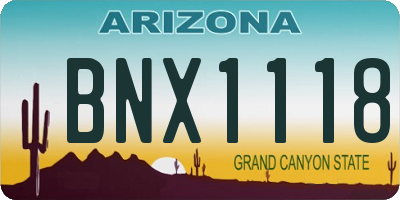 AZ license plate BNX1118