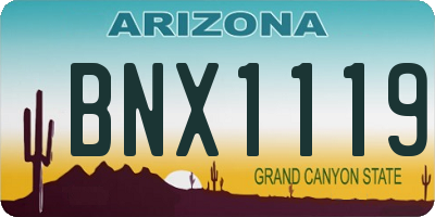 AZ license plate BNX1119