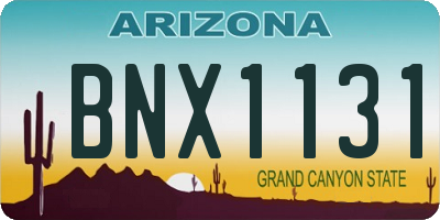AZ license plate BNX1131