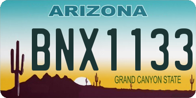 AZ license plate BNX1133