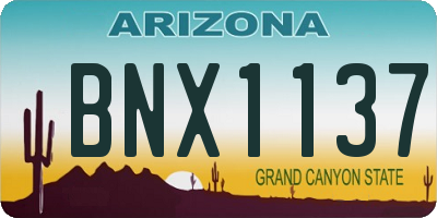 AZ license plate BNX1137
