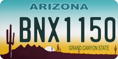 AZ license plate BNX1150