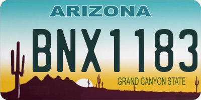 AZ license plate BNX1183