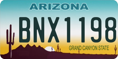 AZ license plate BNX1198