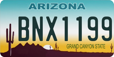 AZ license plate BNX1199