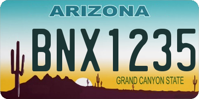 AZ license plate BNX1235