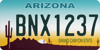 AZ license plate BNX1237