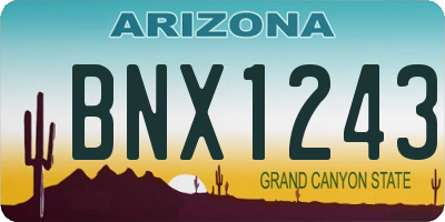 AZ license plate BNX1243