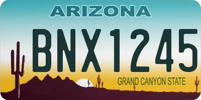 AZ license plate BNX1245