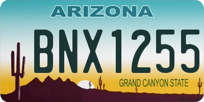 AZ license plate BNX1255