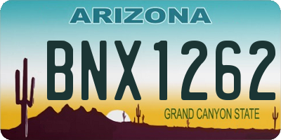 AZ license plate BNX1262