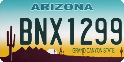 AZ license plate BNX1299