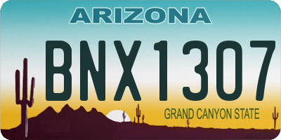 AZ license plate BNX1307