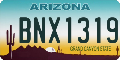 AZ license plate BNX1319