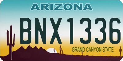 AZ license plate BNX1336