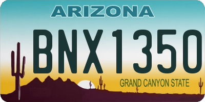 AZ license plate BNX1350
