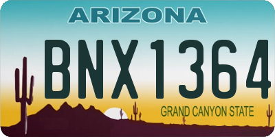 AZ license plate BNX1364