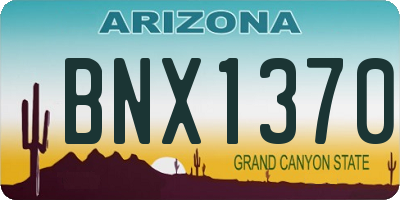 AZ license plate BNX1370