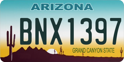 AZ license plate BNX1397