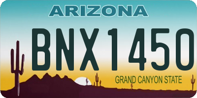 AZ license plate BNX1450