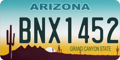 AZ license plate BNX1452