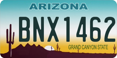 AZ license plate BNX1462