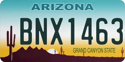 AZ license plate BNX1463