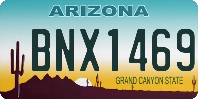 AZ license plate BNX1469