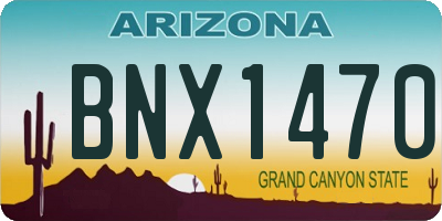 AZ license plate BNX1470
