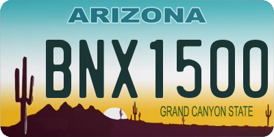 AZ license plate BNX1500