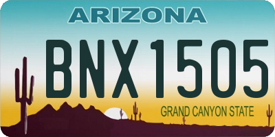 AZ license plate BNX1505