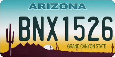 AZ license plate BNX1526