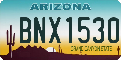 AZ license plate BNX1530