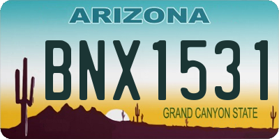 AZ license plate BNX1531