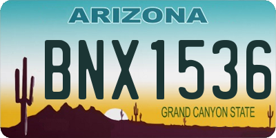 AZ license plate BNX1536