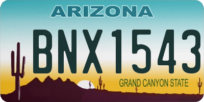 AZ license plate BNX1543