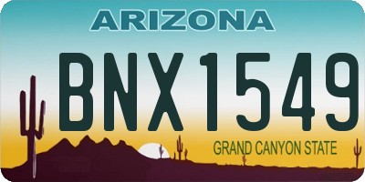 AZ license plate BNX1549