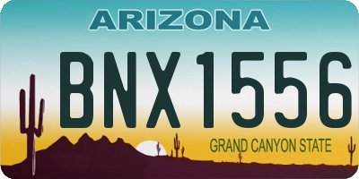 AZ license plate BNX1556
