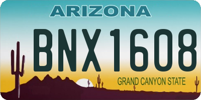 AZ license plate BNX1608