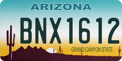 AZ license plate BNX1612