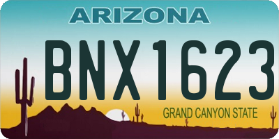 AZ license plate BNX1623