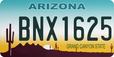 AZ license plate BNX1625
