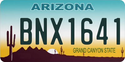 AZ license plate BNX1641
