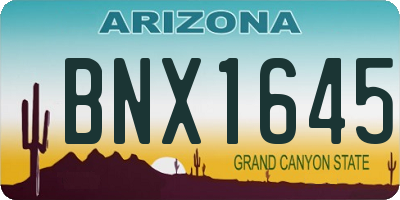 AZ license plate BNX1645