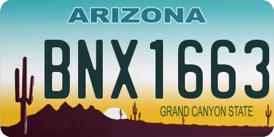 AZ license plate BNX1663