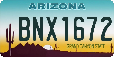 AZ license plate BNX1672