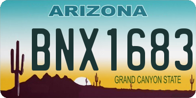 AZ license plate BNX1683