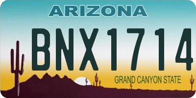 AZ license plate BNX1714