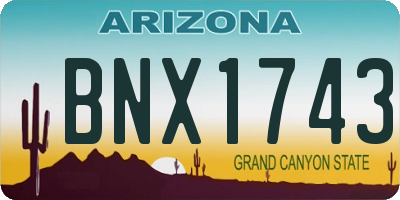 AZ license plate BNX1743