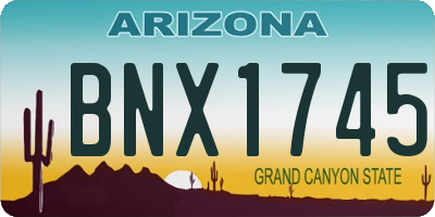 AZ license plate BNX1745